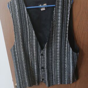 Extra large black and white vest